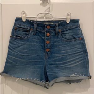 Madewell high rise denim shorts